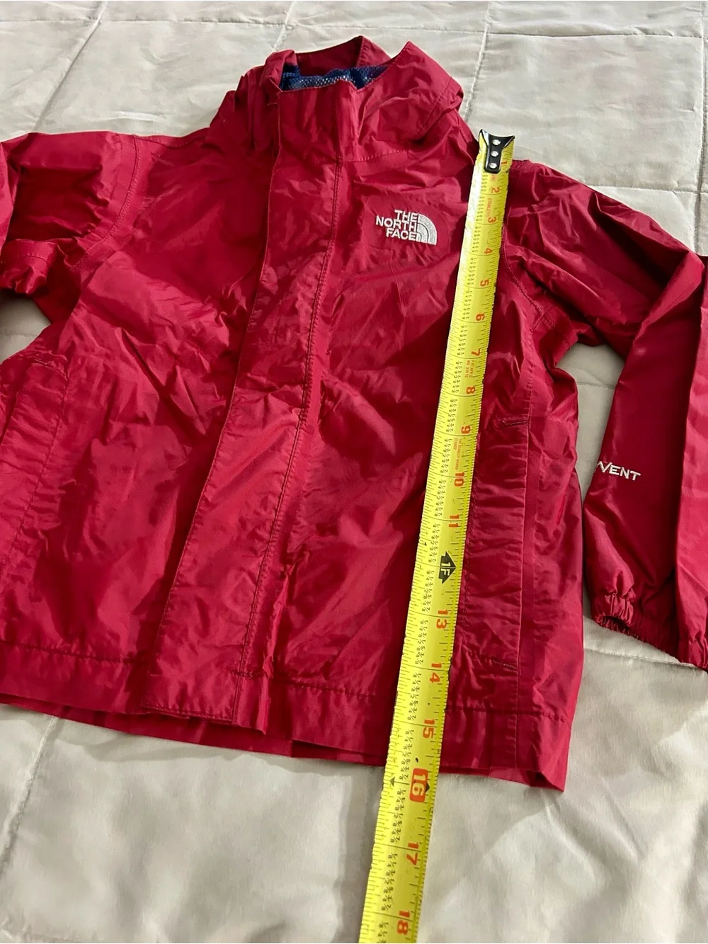 The North Face Kids' Red Rain Jacket with Hood, Size 3T, Zip Up